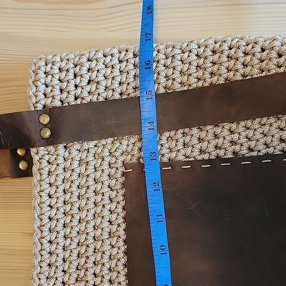 🌟HOST Pick🌟 LEATHER Crochet Store Leather, Macrame Tote - Picture 8 of 9